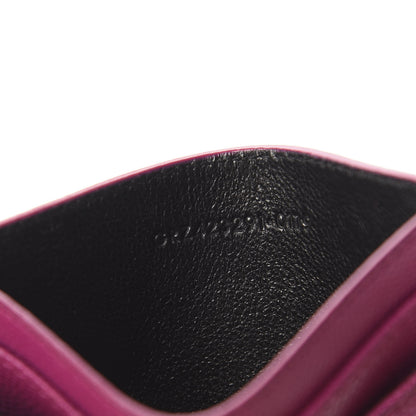 Saint Laurent Grain De Poudre Matelasse Chevron Monogram Credit Card Case Dark Grape 9 of 10