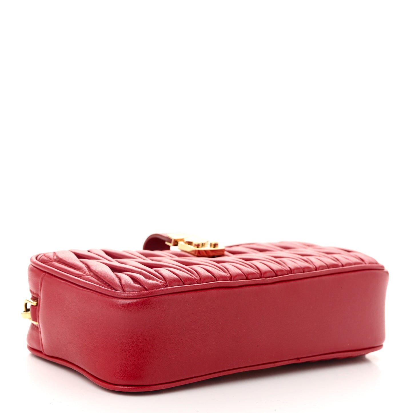 Nappa Matelasse Zip Shoulder Bag Fuoco