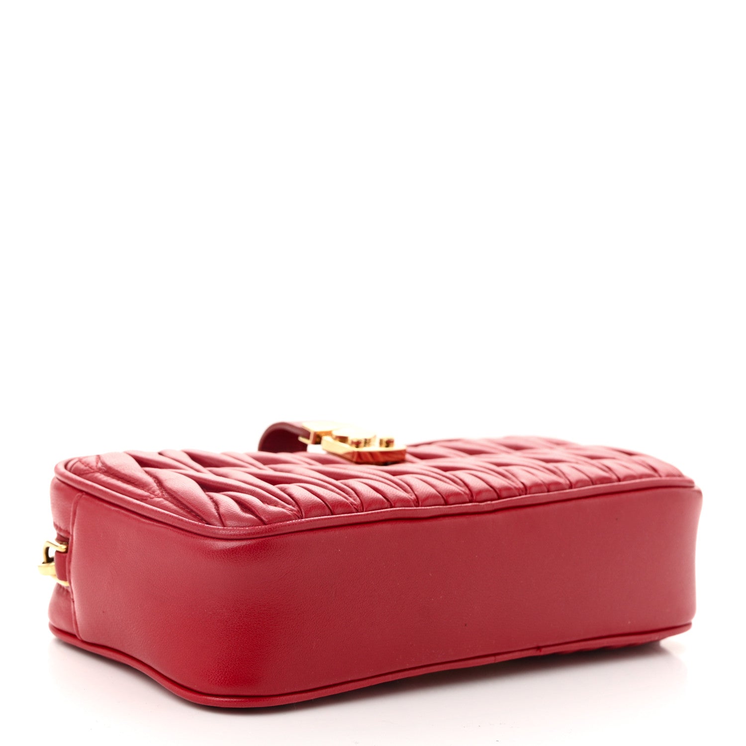 Miu Miu Nappa Matelasse Zip Shoulder Bag Fuoco 4 of 12