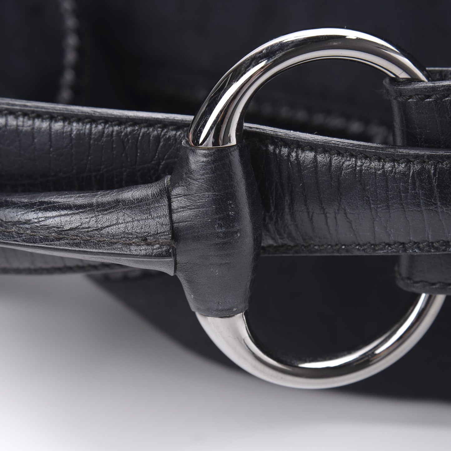 Monogram Large Horsebit Chain Hobo Black