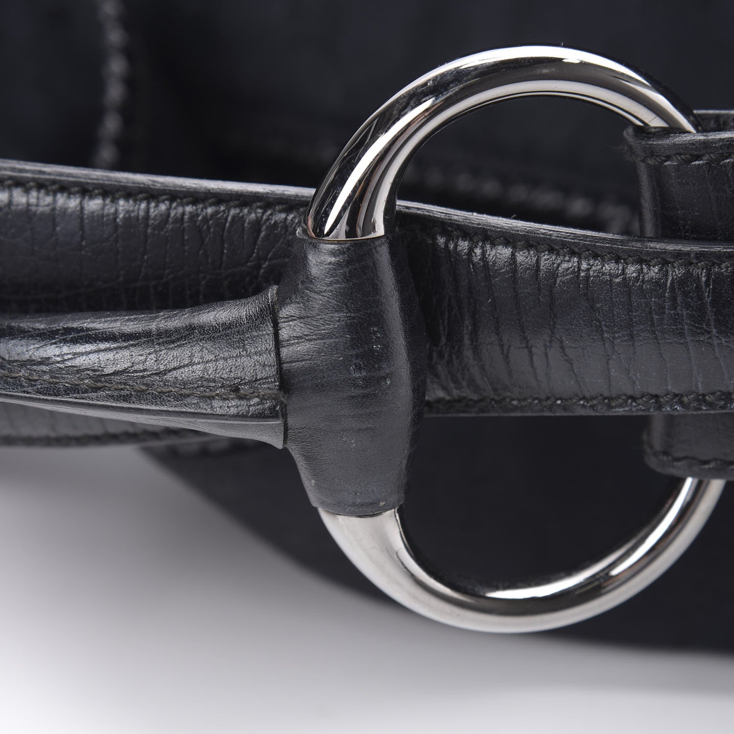 Gucci Monogram Large Horsebit Chain Hobo Black 11 of 12