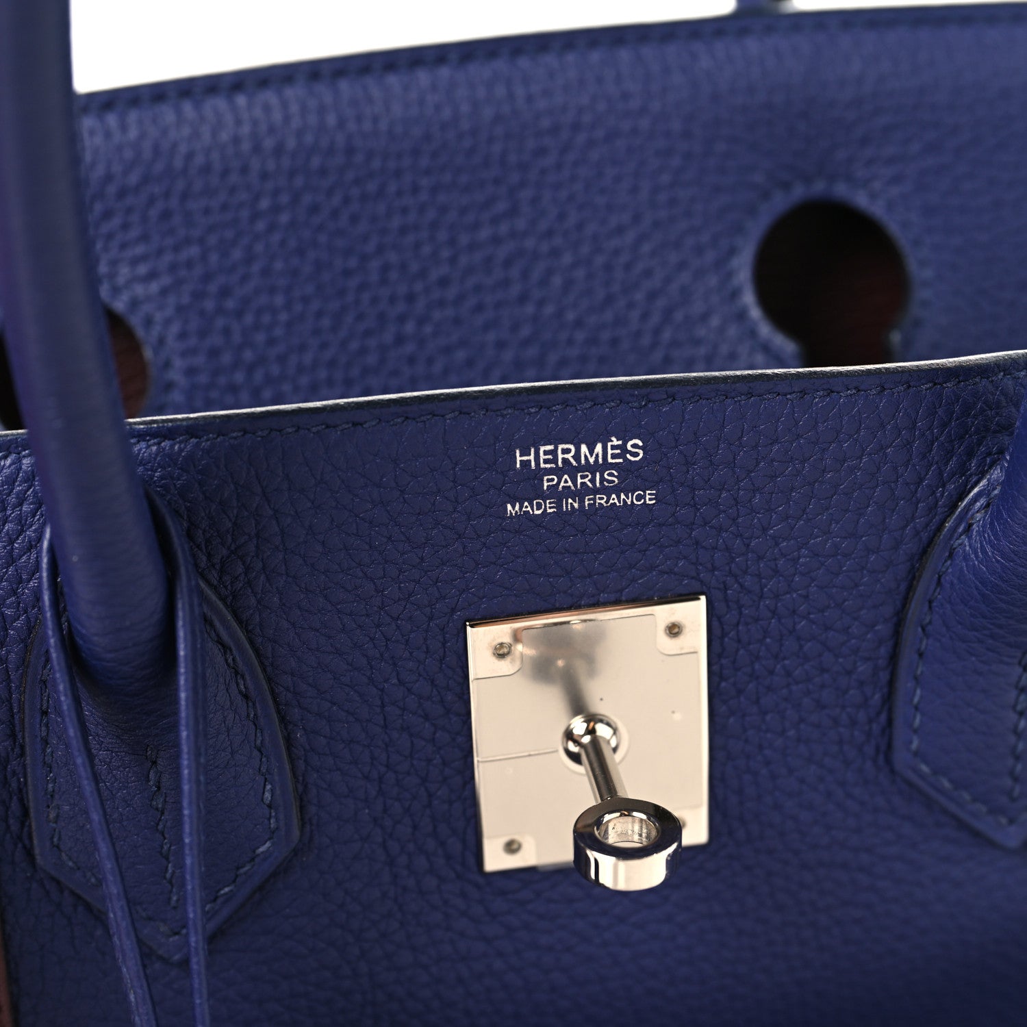Hermes Togo Swift Officier Birkin 30 Bleu Encre Rouge H 6 of 13