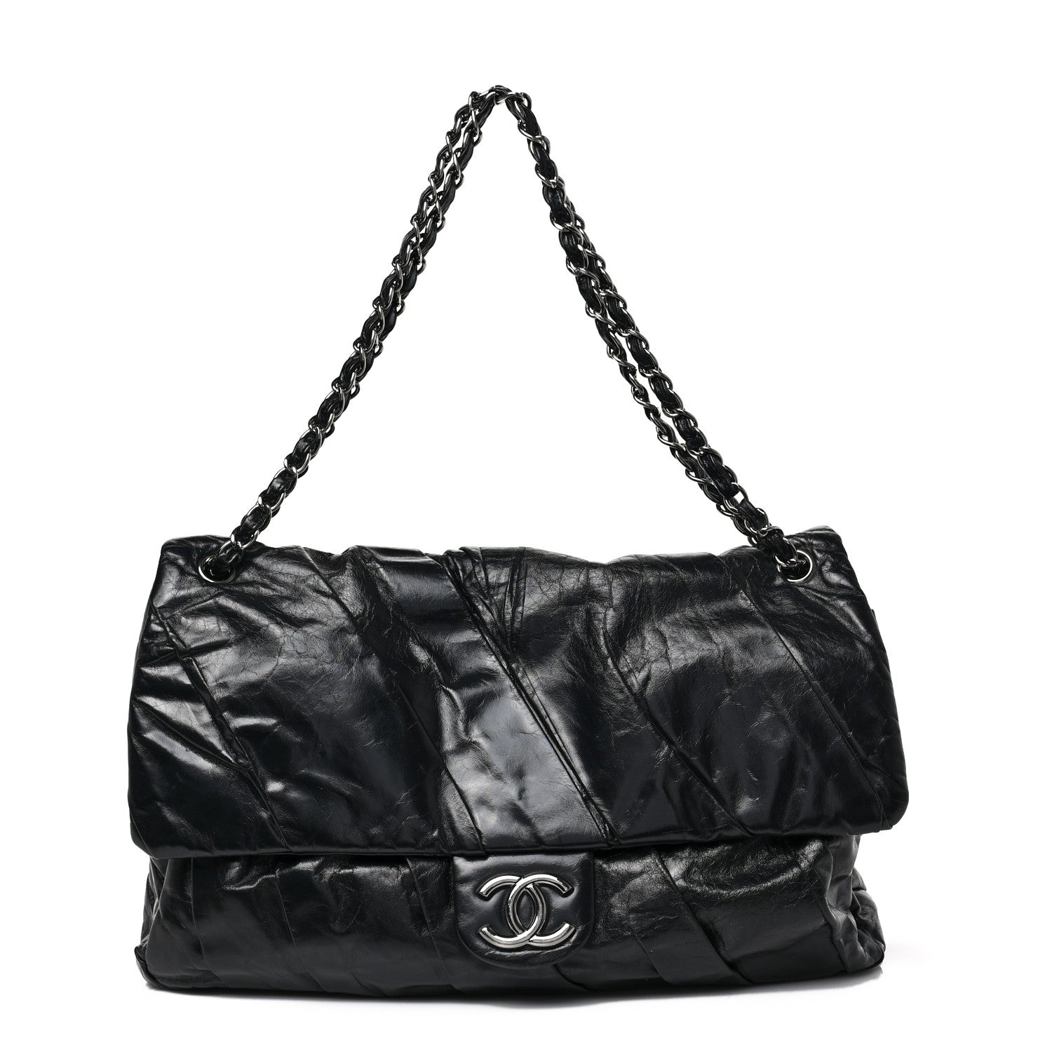 Chanel Glazed Calfskin Twisted Maxi Flap Black 1 of 8