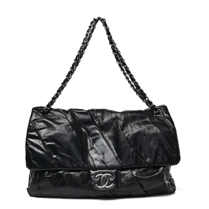 Chanel Glazed Calfskin Twisted Maxi Flap Black 1 of 8
