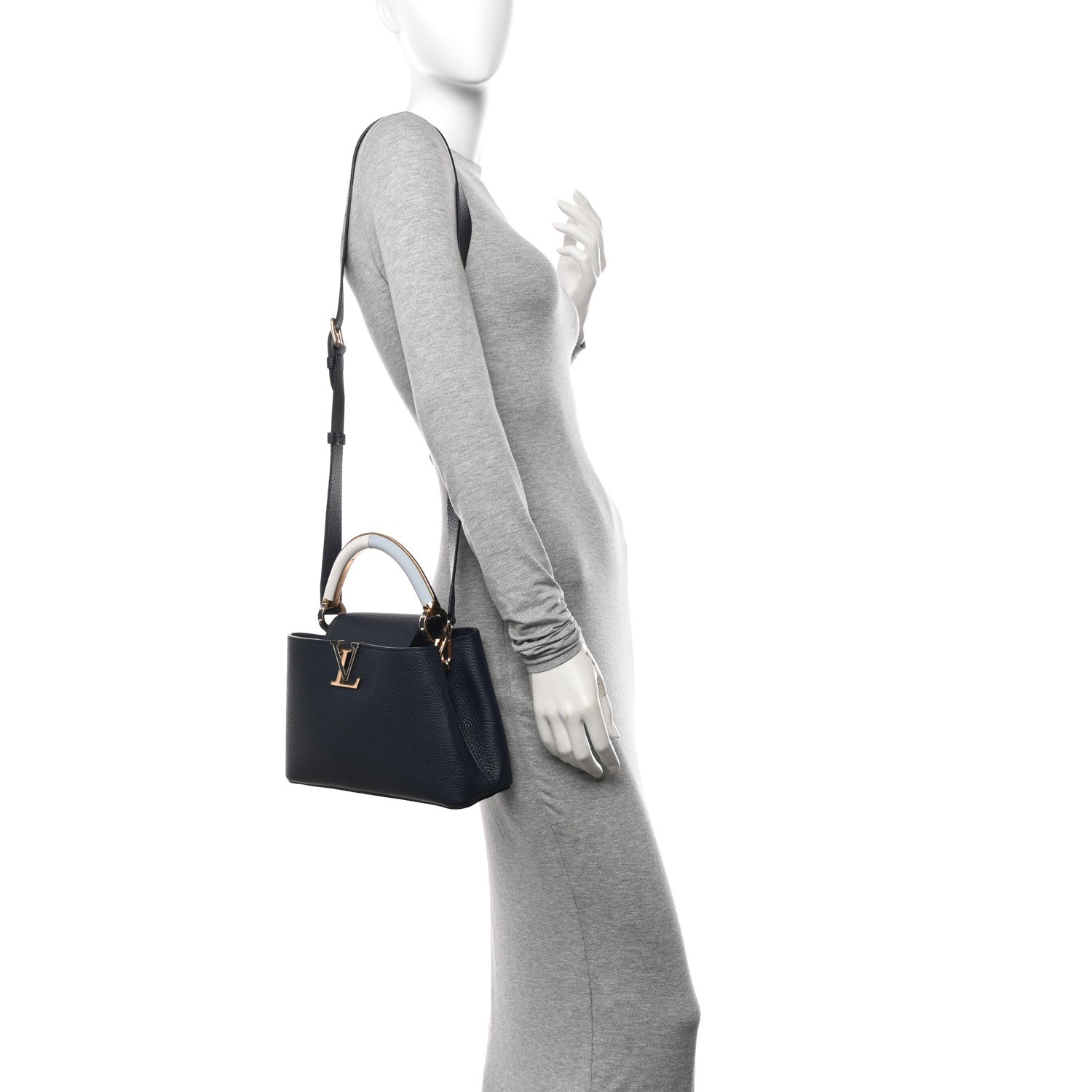 Louis Vuitton Taurillon Capucines BB Navy 2 of 9