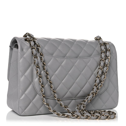 Chanel Caviar Quilted Jumbo Double Flap Grey 3 of 10