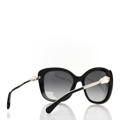 Chanel Acetate Butterfly Winter Pearl Sunglasses 5339-H Black 4 of 8