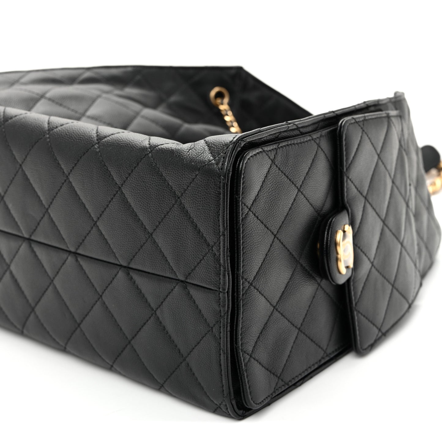 Caviar Quilted Medium Chanel 25 Handbag Black