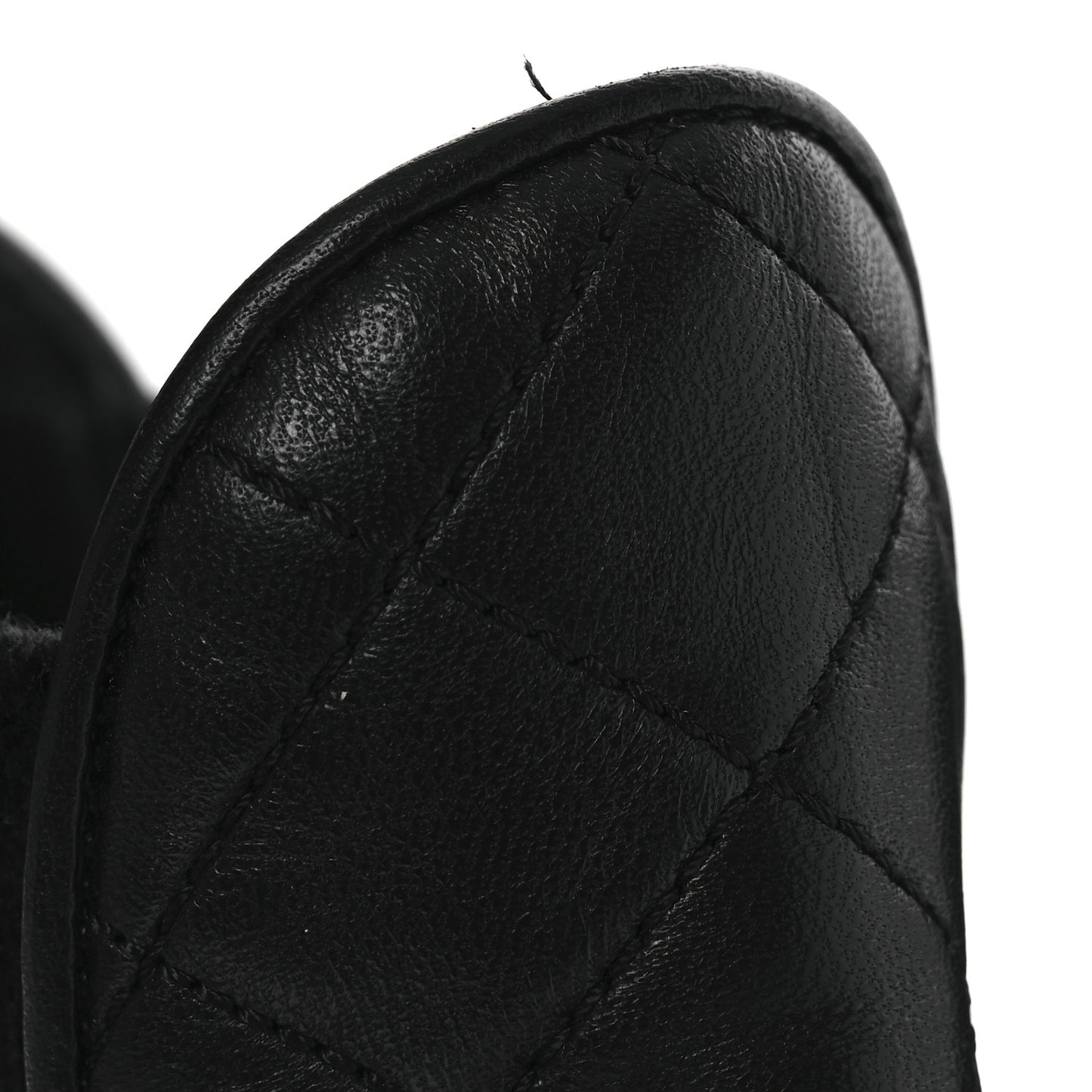 Lambskin Patent CC Cap Toe Quilted Short Platform Boots 39.5 Black