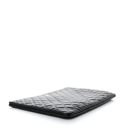 Chanel Caviar Quilted Large Cosmetic Case Black 4 of 8