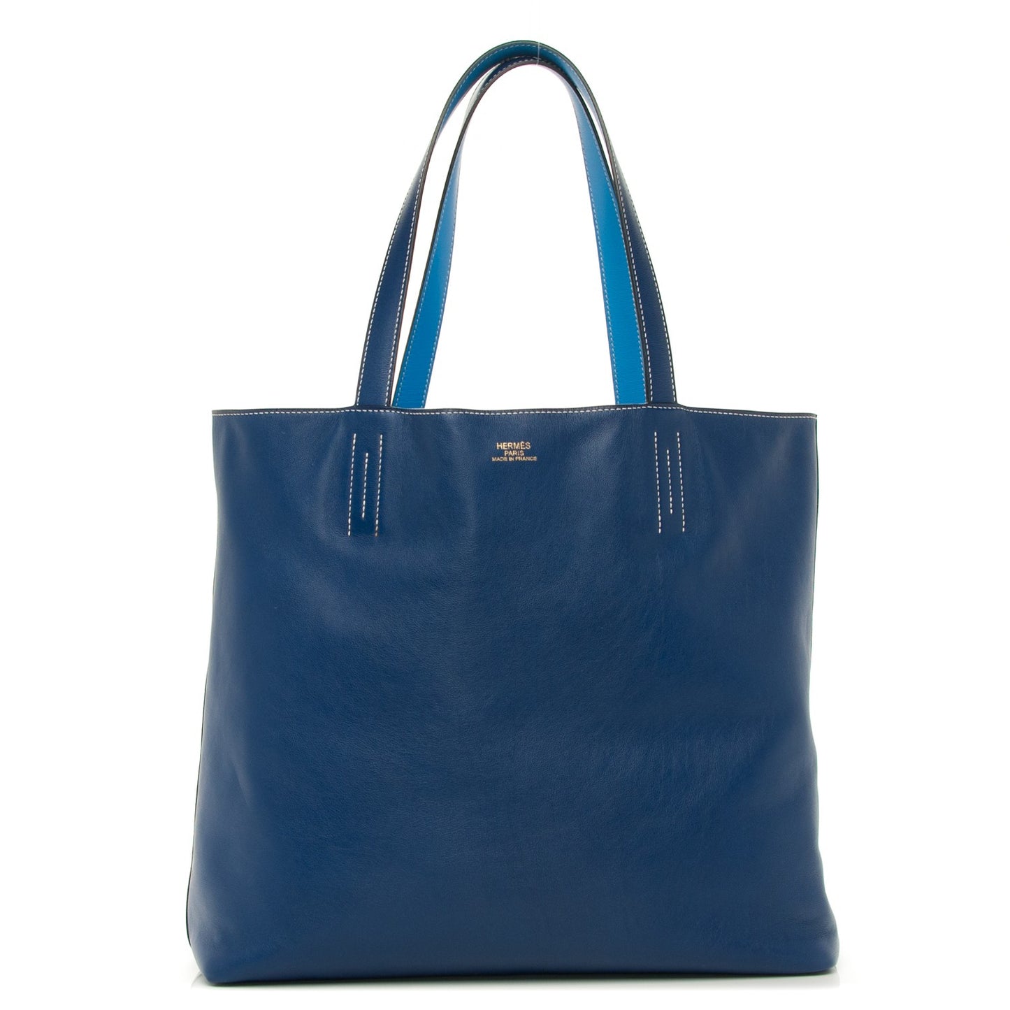 Veau Sikkim Double Sens 36 Reversible Tote Bleu Sapphire Bleu Paradis