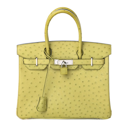 Hermes Ostrich Birkin 30 Vert Anis 1 of 10