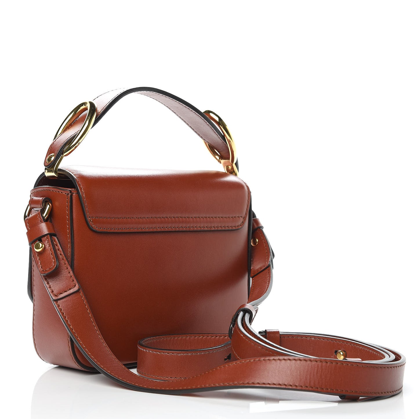 Shiny Calfskin Suede Mini C Bag Sepia Brown