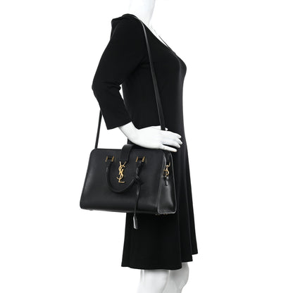 Saint Laurent Smooth Calfskin Small Cabas Monogram Black 3 of 10