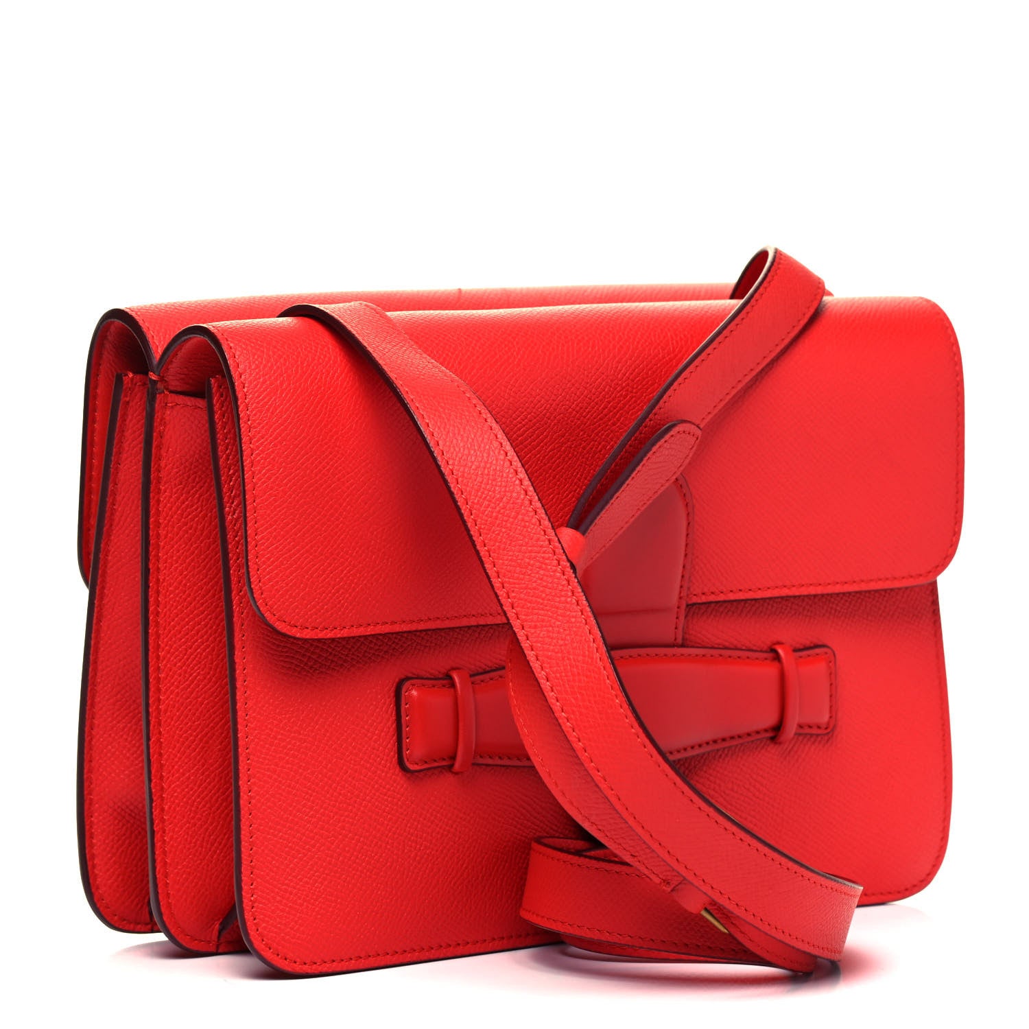 Celine Baby Grained Calfskin Medium Symmetrical Bag Vermillion 3 of 10