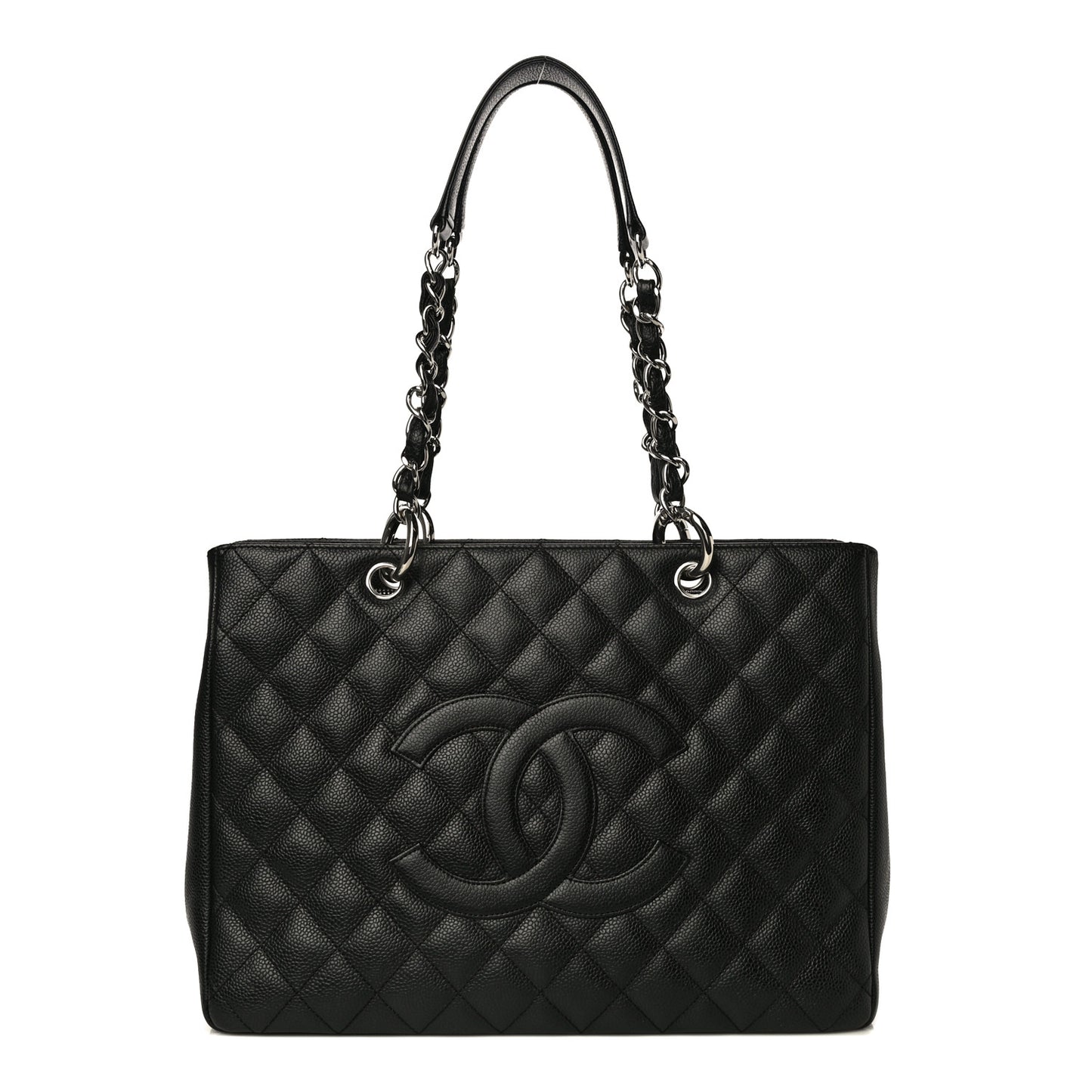 Caviar Quilted Grand Shopping Tote GST Black