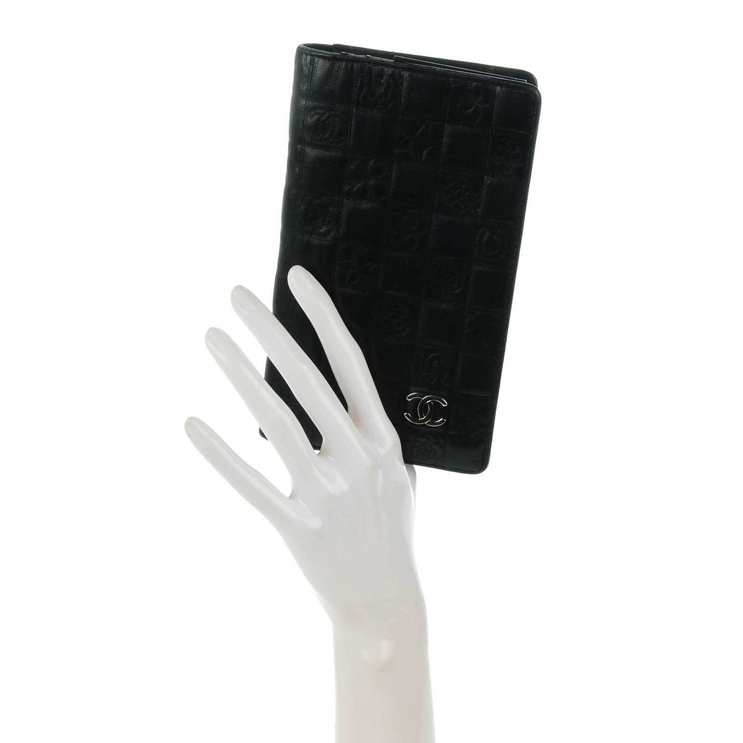 Chanel Calfskin Precious Symbols Yen Wallet Black 2 of 8