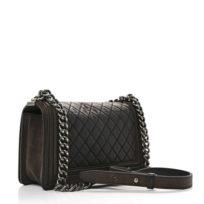 Chanel Iridescent Caviar Quilted Medium Boy Flap Dark Grey 3 of 11