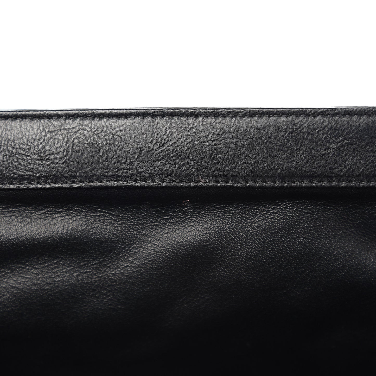 Crumpled Calfskin Quilted Clutch So Black
