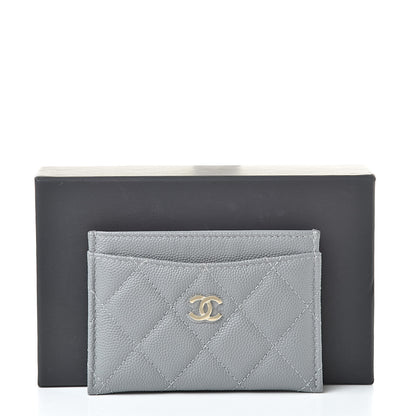 Chanel Caviar Quilted Card Holder Grey 9 of 9