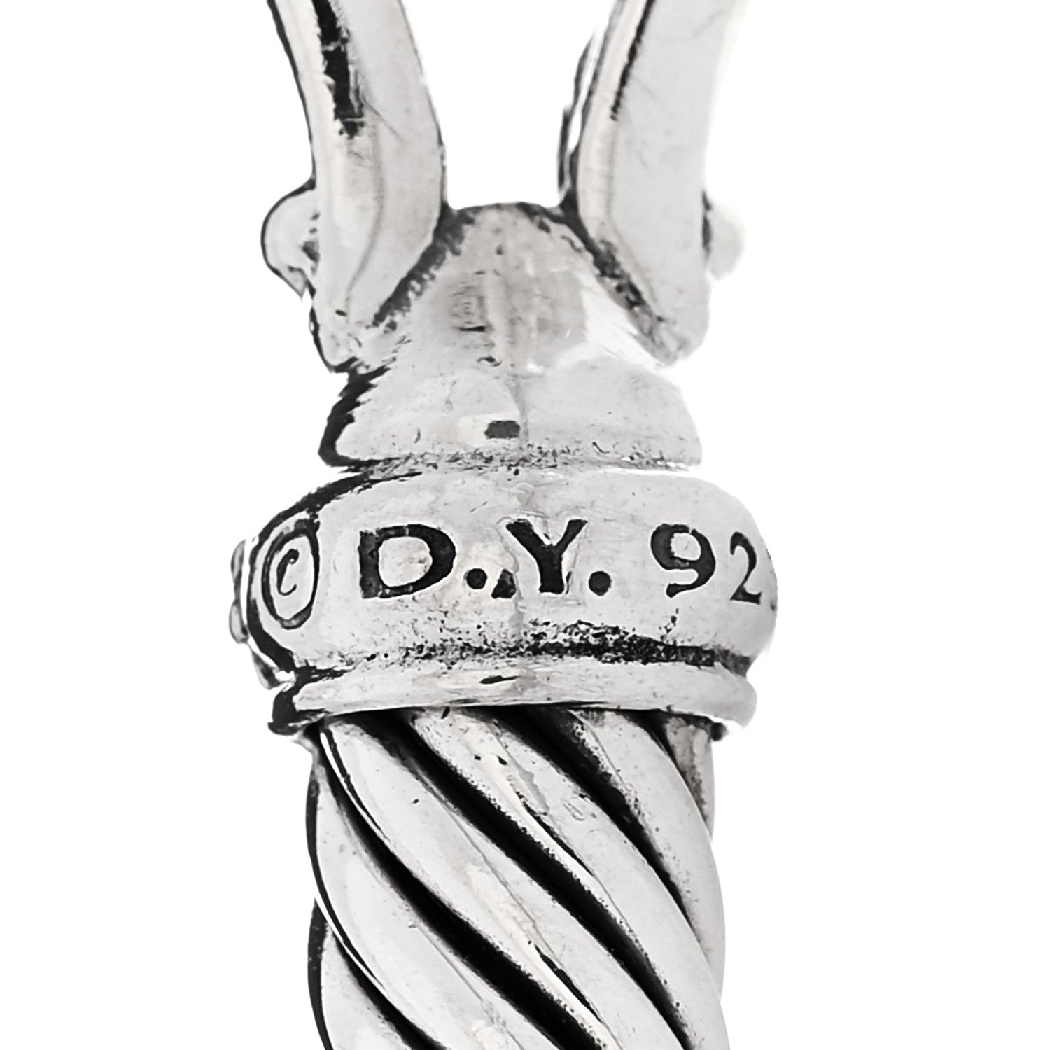 David Yurman Sterling Silver Diamond 5mm Cable Buckle Bracelet 3 of 3