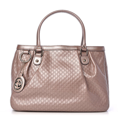 Gucci Metallic Microguccissima Medium Sukey Top Handle Tote Light Pink 1 of 11
