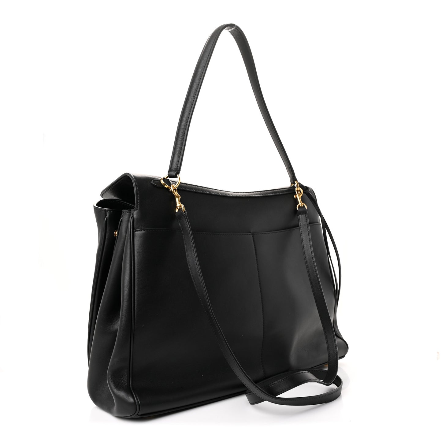Smooth Calfskin Large Rodeo Top Handle Handbag Black