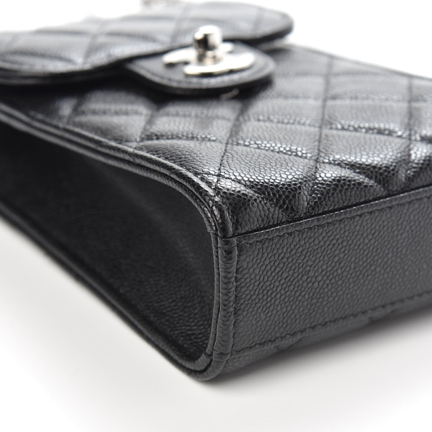 Caviar Quilted Classic Phone Holder Black