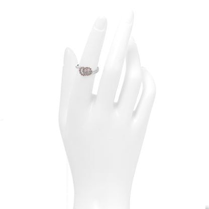 Gucci 18K White Gold Pink Topaz Running G Ring 53 6.25 2 of 5
