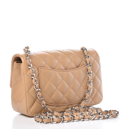 Chanel Lambskin Quilted Mini Rectangular Flap Beige 3 of 12
