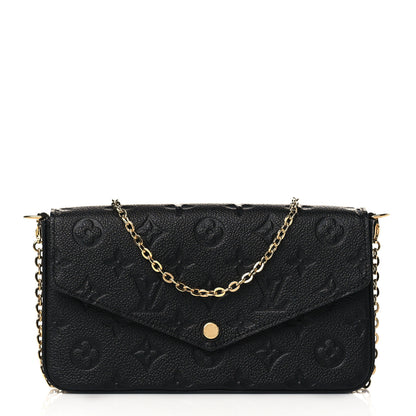 Louis Vuitton Empreinte Pochette Felicie Chain Wallet Black 3 of 10