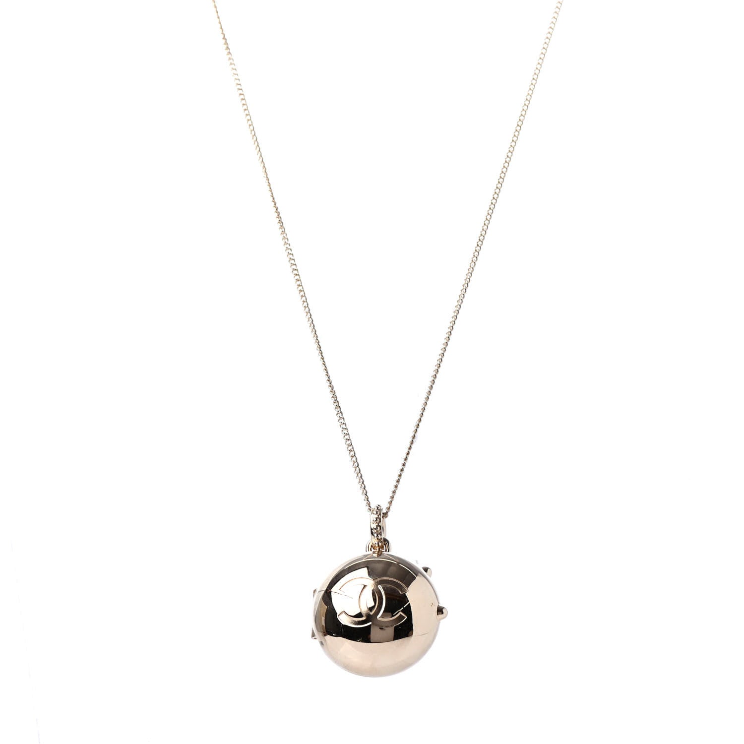 Chanel Metal CC Locket Necklace Gold 1 of 4