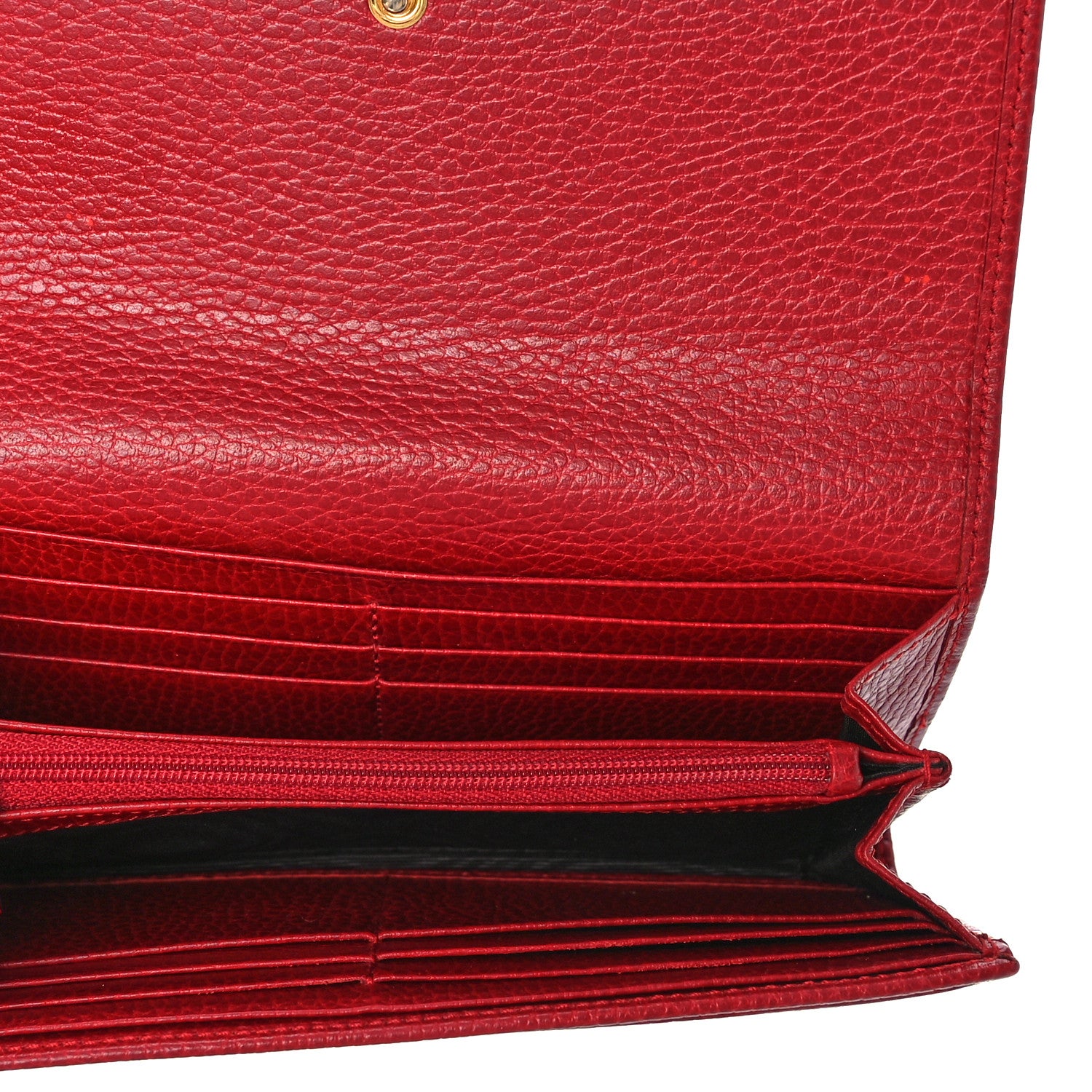 Gucci Dollar Calfskin GG Marmont Continental Wallet Hibiscus Red 5 of 12