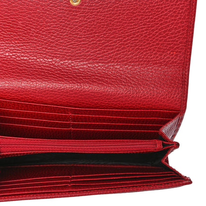 Gucci Dollar Calfskin GG Marmont Continental Wallet Hibiscus Red 5 of 12