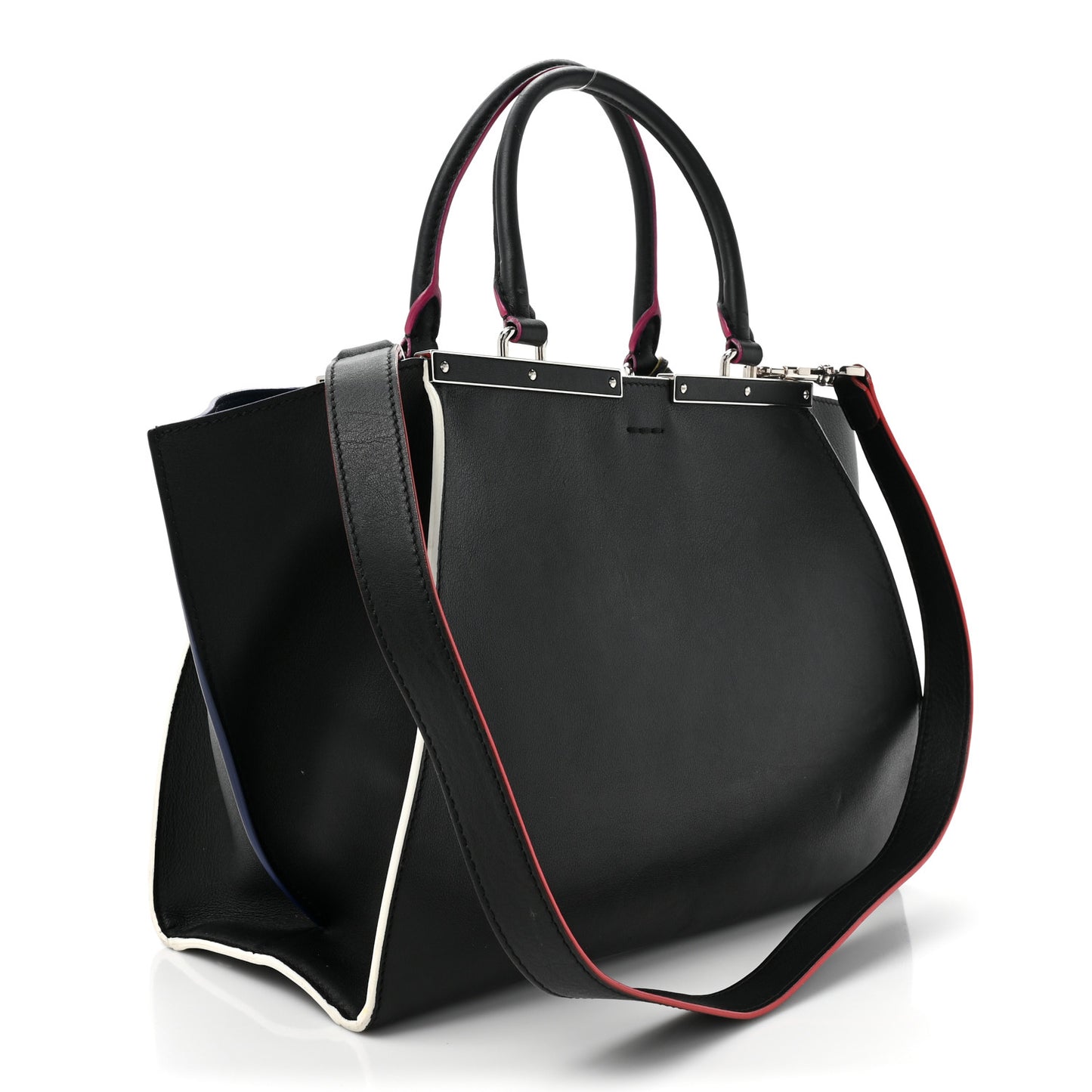 Vitello Dolce Shiny Nappa Petite 3Jours Tote Black Iris
