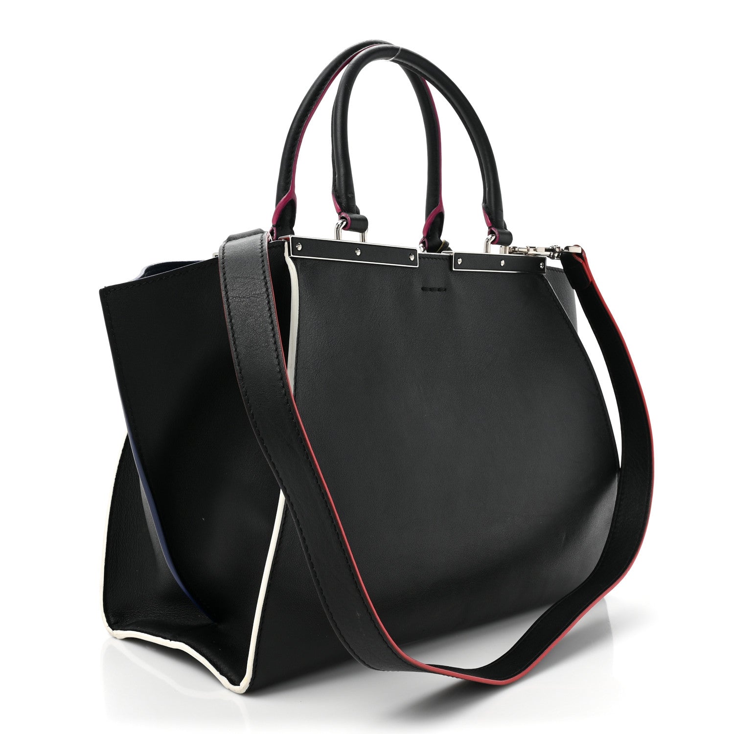 Fendi Vitello Dolce Shiny Nappa Petite 3Jours Tote Black Iris 3 of 21