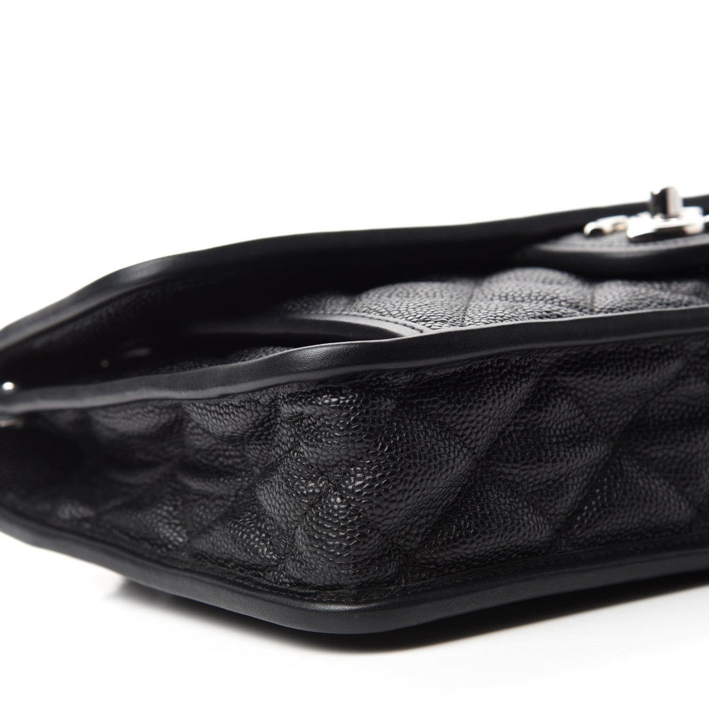 Caviar Quilted Medium French Riviera Flap Black