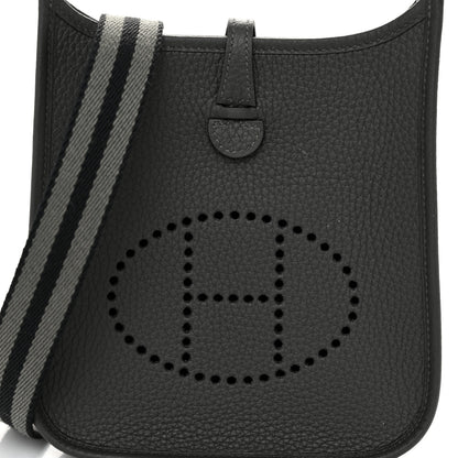 Hermes Taurillon Clemence Amazone Evelyne TPM Gris Meyer Black 8 of 13