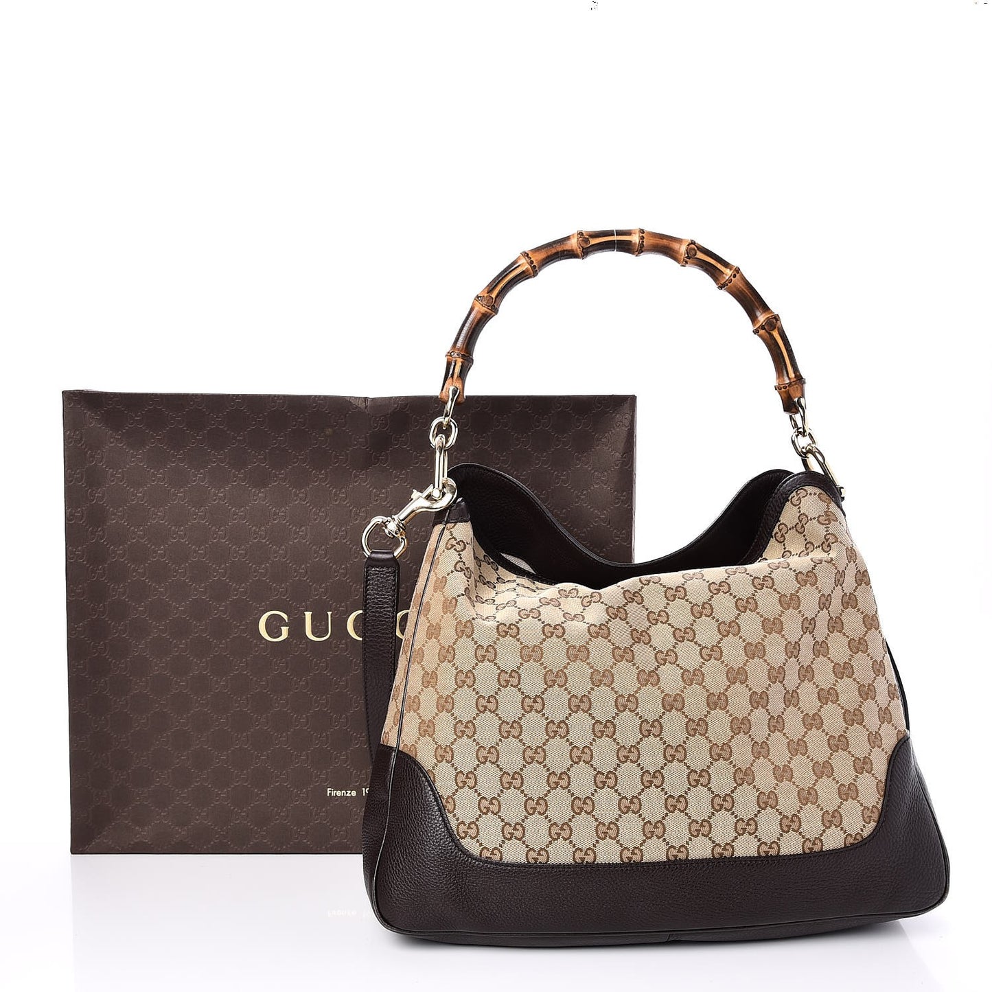 Monogram Medium Diana Bamboo Shoulder Bag Dark Brown