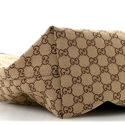 Gucci GG Monogram Web Large Giglio Tote Beige Brown 9 of 10