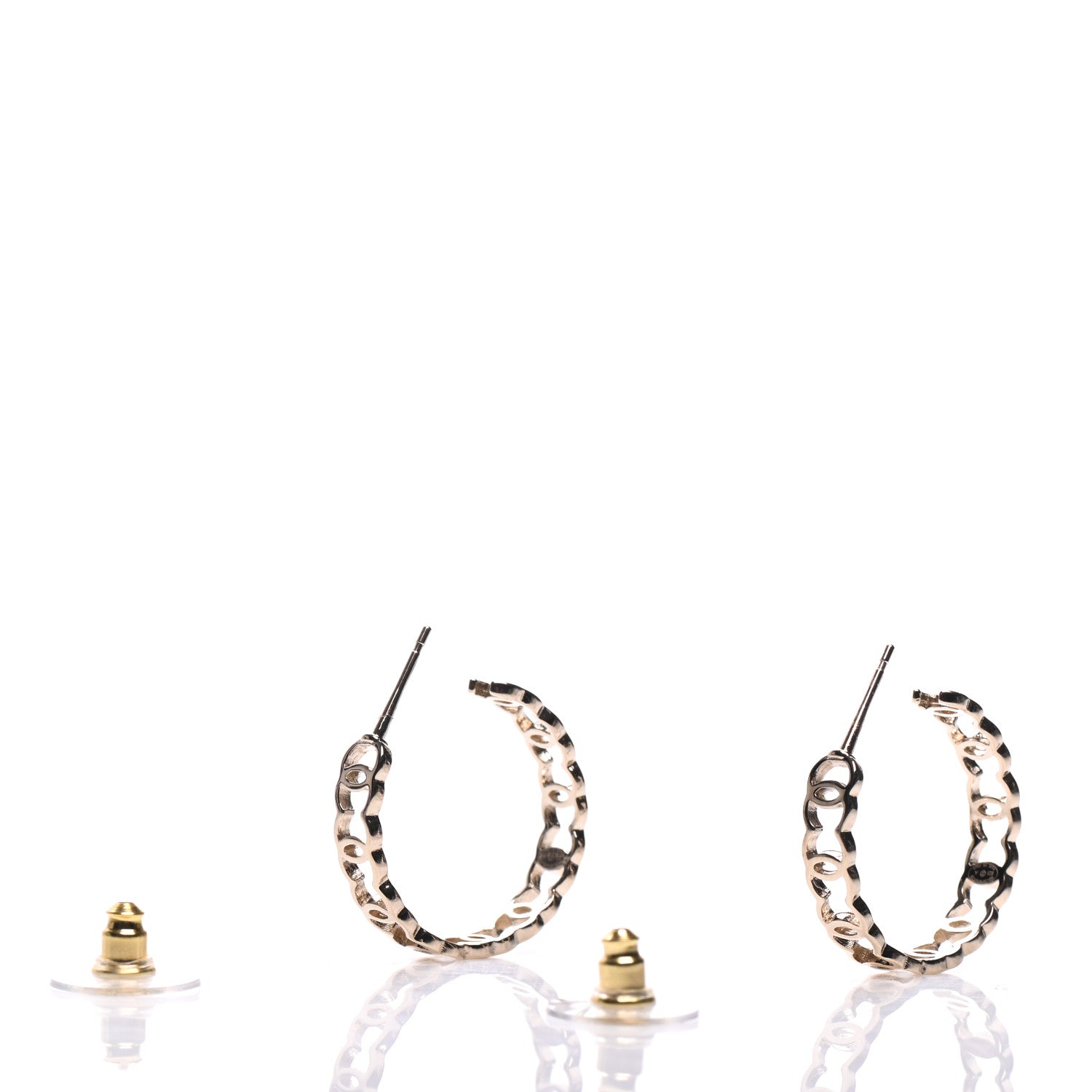 Chanel Metal CC Hoop Earrings Gold 3 of 5