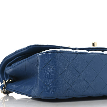 Chanel Caviar Quilted Medium Double Flap Blue 9 of 13