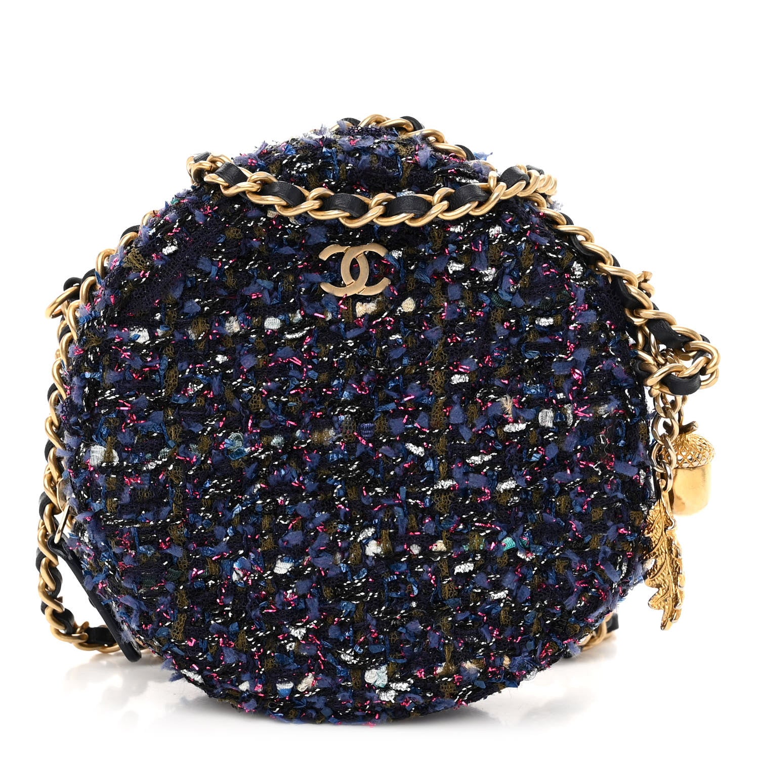 Chanel Tweed Round Clutch With Chain Multicolor 1 of 11