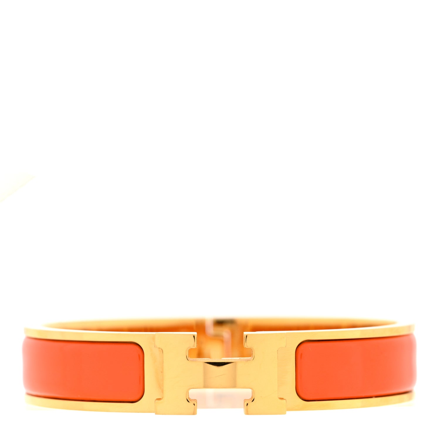 Hermes Enamel Narrow Clic Clac H Bracelet PM Orange 1 of 5