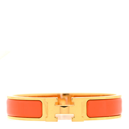 Hermes Enamel Narrow Clic Clac H Bracelet PM Orange 1 of 5