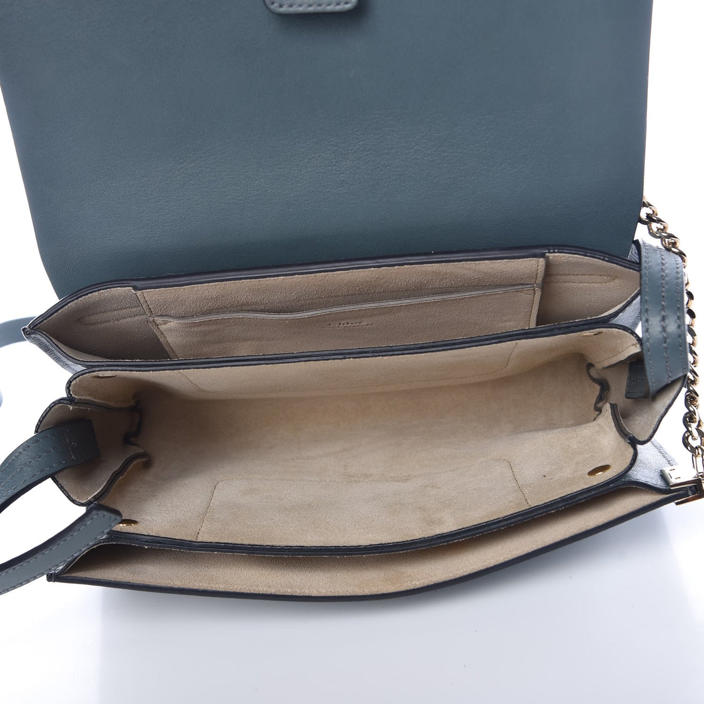 Suede Calfskin Small Faye Shoulder Bag Cloudy Blue