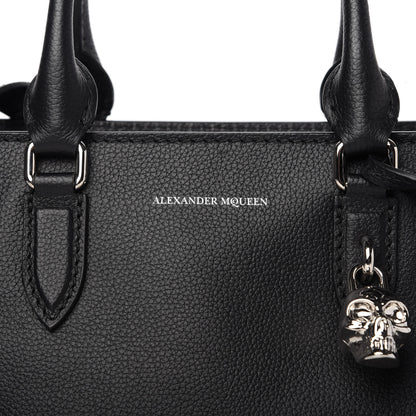 Alexander McQueen Pebbled Calfskin Small Skull Padlock Zip Around Tote Black 10 of 10