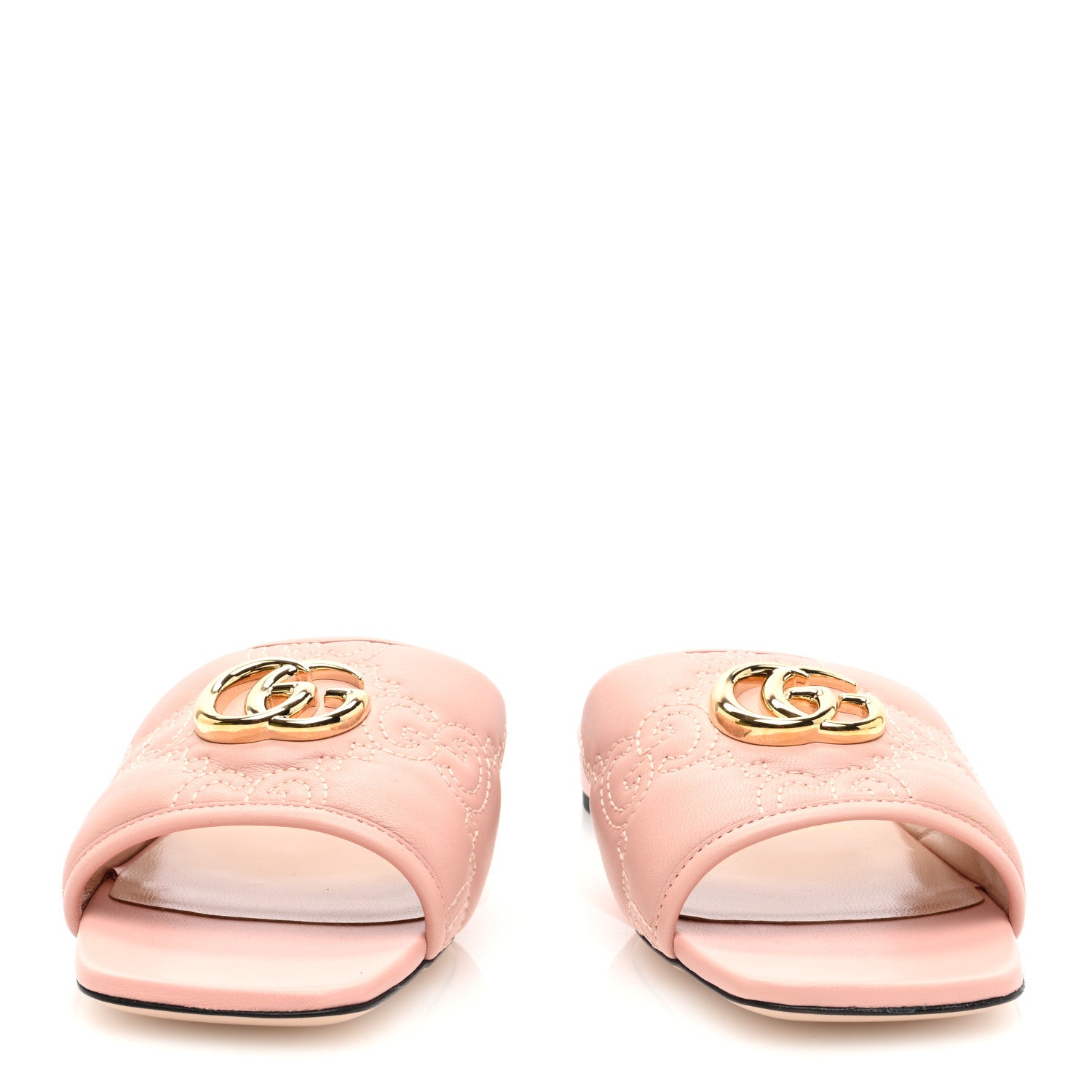 Gucci Nappa GG Matelasse GG Marmont Flat Slide Sandals 38 Perfect Pink 3 of 8