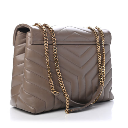 Saint Laurent Calfskin Y Quilted Monogram Medium Loulou Chain Satchel Taupe 2 of 4