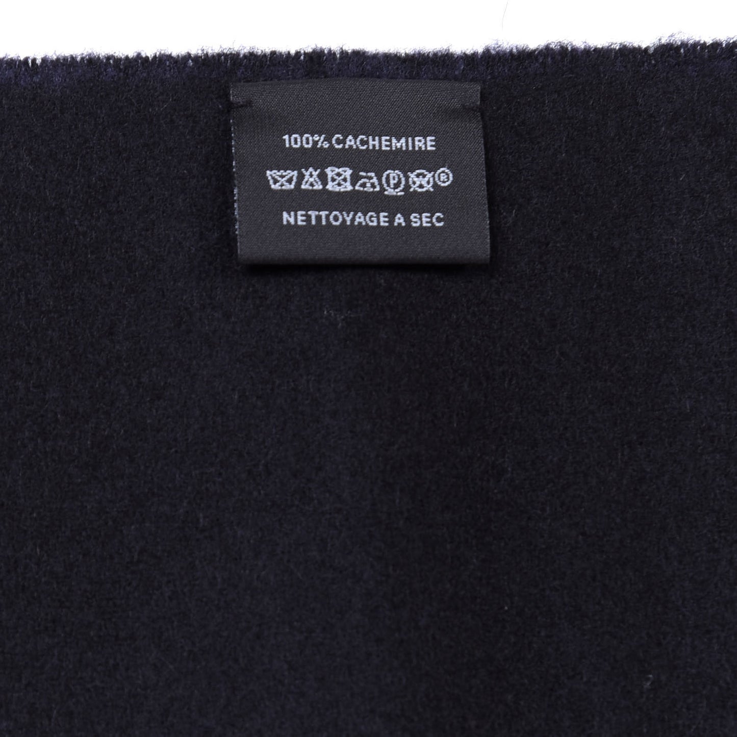 Cashmere Casaque Chevron Muffler Marine Black